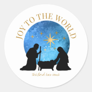 Joy to the World   Nativity   Christmas Classic Round Sticker