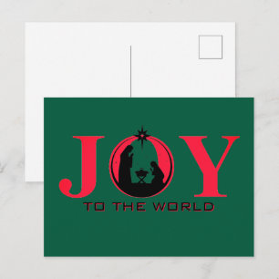 Joy to the World Nativity Christmas Postcard