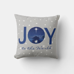 Joy to the World nativity Cushion