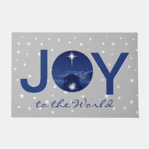 Joy to the World nativity Doormat