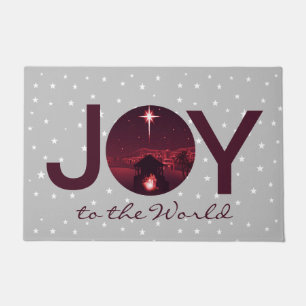 Joy to the World nativity Doormat