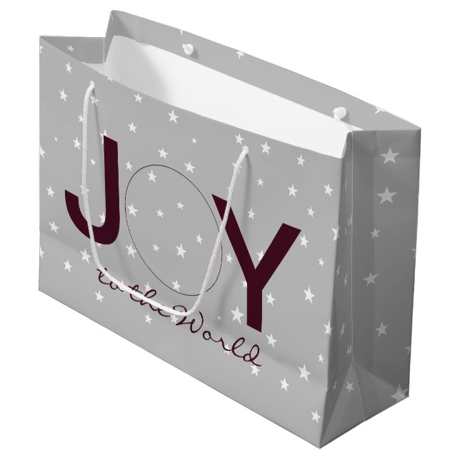 Joy to the World nativity  Large Gift Bag (Front Angled)