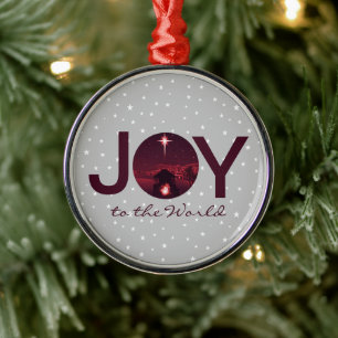 Joy to the World nativity  Metal Tree Decoration