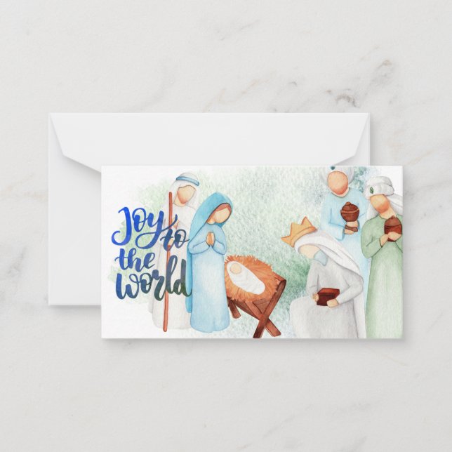 Joy To The World Nativity Note Card (Front)