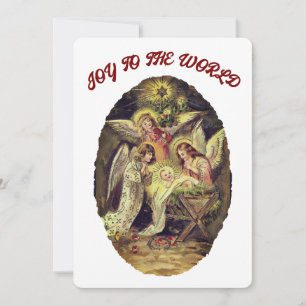 Joy to the World Nativity Religious Christmas Holiday Card