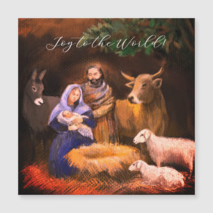 Joy to the world, nativity scene, Magnetic Card