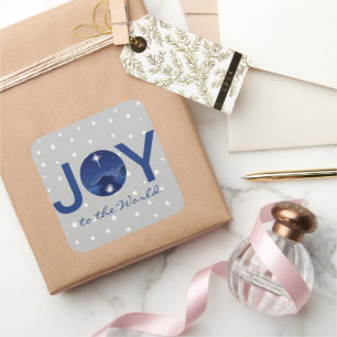 Joy to the World nativity Square Sticker
