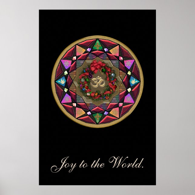 Joy to the World OM Mandala Poster (Front)