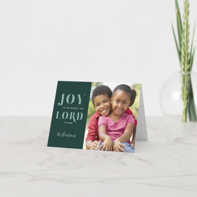 Joy to the World One-Photo Christmas Card (Front)