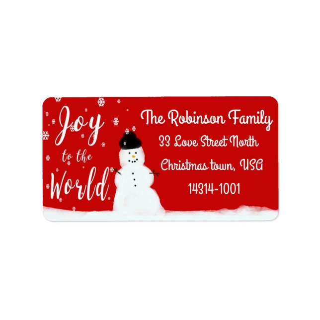 Joy to the World Personalise labels (Front)