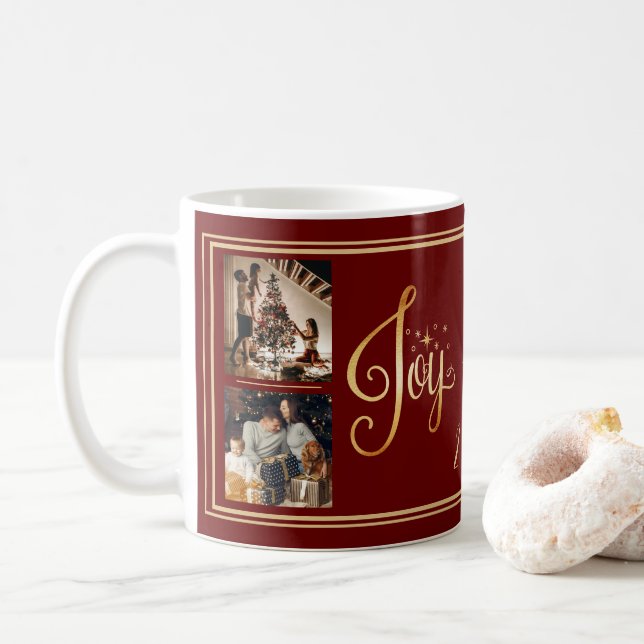 Joy to the World Personalised Red Mug (With Donut)