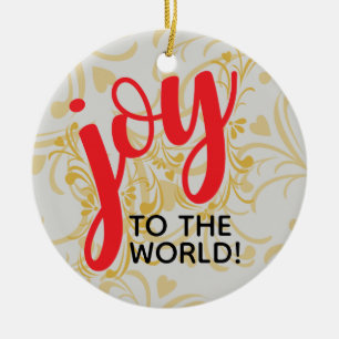 Joy To The World Personalized Ceramic Ornament