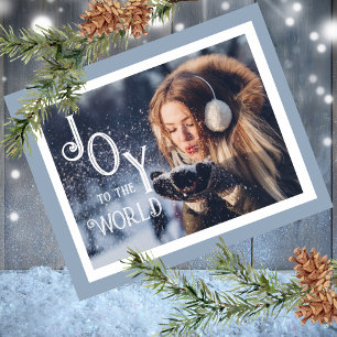 Joy to the World Photo Christmas Holiday Postcard