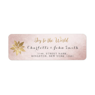 Joy To The World Pink Gray Rose Golden Star