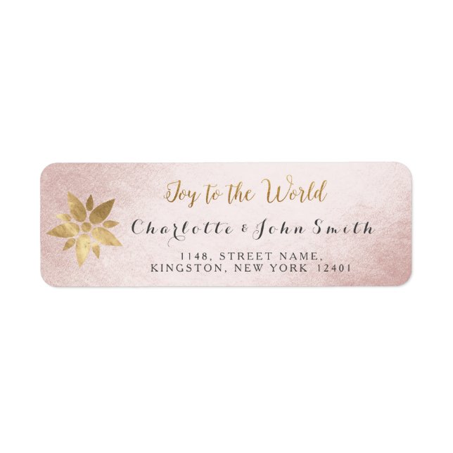 Joy To The World Pink Gray Rose Golden Star (Front)