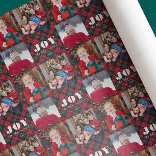 Joy to the World Plaid Photo Holiday Wrapping Pape Wrapping Paper
