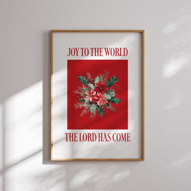 Joy to the World Poinsettia Christmas Poster (Creator Uploaded)