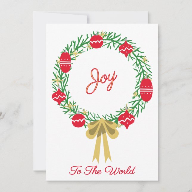 Joy to the World | Psalm 98 Inspired Religious  Holiday Card (Front)