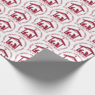 Joy to the World Red Christmas  Wrapping Paper