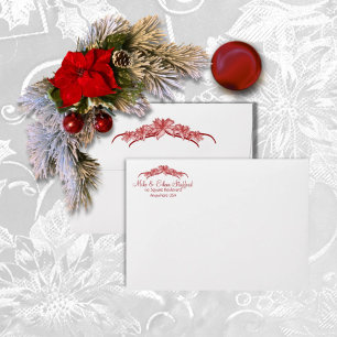 Joy to the World Red Poinsettia Envelope