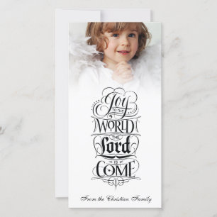 Joy to the World Religious Christian Calligraphy Holiday Card