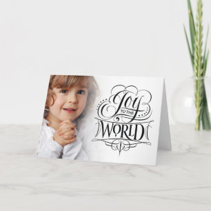 Joy to the World Religious Christmas Calligraphy Holiday Card