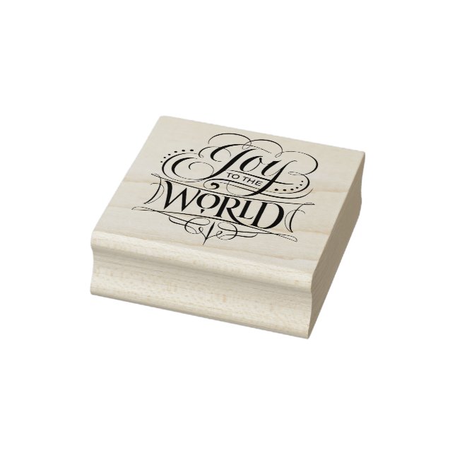 Joy to the World Religious Christmas Calligraphy Rubber Stamp (Stamp)