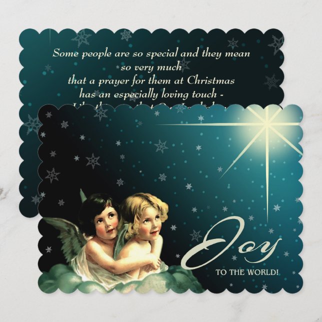 Joy to The World. Religious Christmas Cards (Front/Back)
