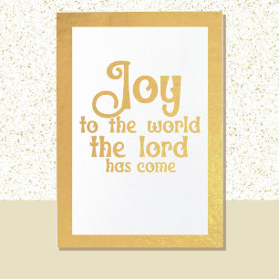 Joy To The World Religious Christmas Gold Foil Card
