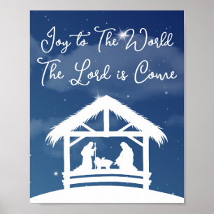 Joy to the World Religious Christmas Nativity Poster
