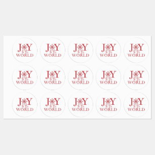 Joy to the World Round Waterproof Sticker Labels