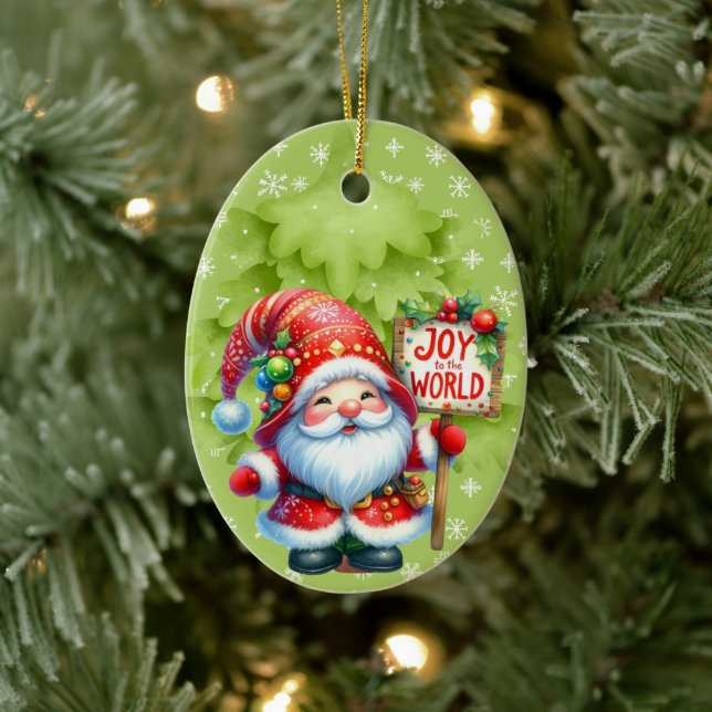 Joy To the World Santa Claus Snowflakes Ceramic Tree Decoration (Tree)