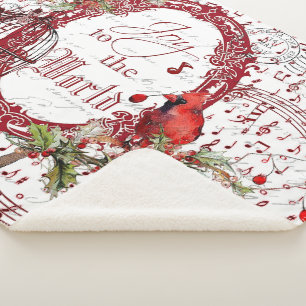 Joy to the world sherpa blanket