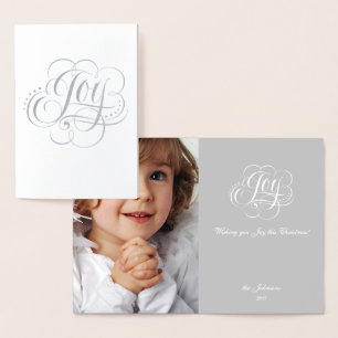 Joy to the World Silver Foil Christmas Lettering Foil Card