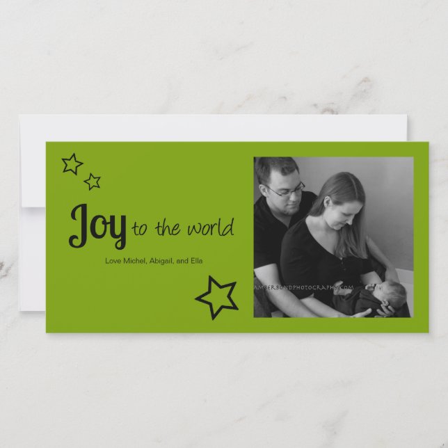 Joy to the World - Simply Modern Holiday Christmas Card (Front)
