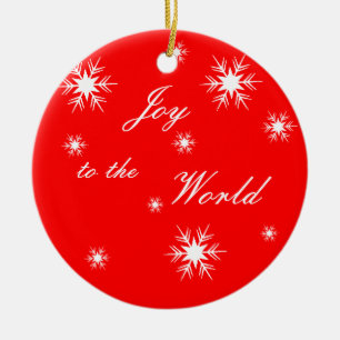 Joy to the World Snowflakes Ceramic Tree Decoration