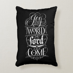 Joy to the World The Lord Come Lettering Christian Decorative Cushion