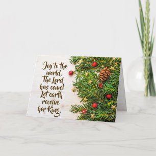 Joy to the World the Lord has Come Christmas Carol Holiday Card