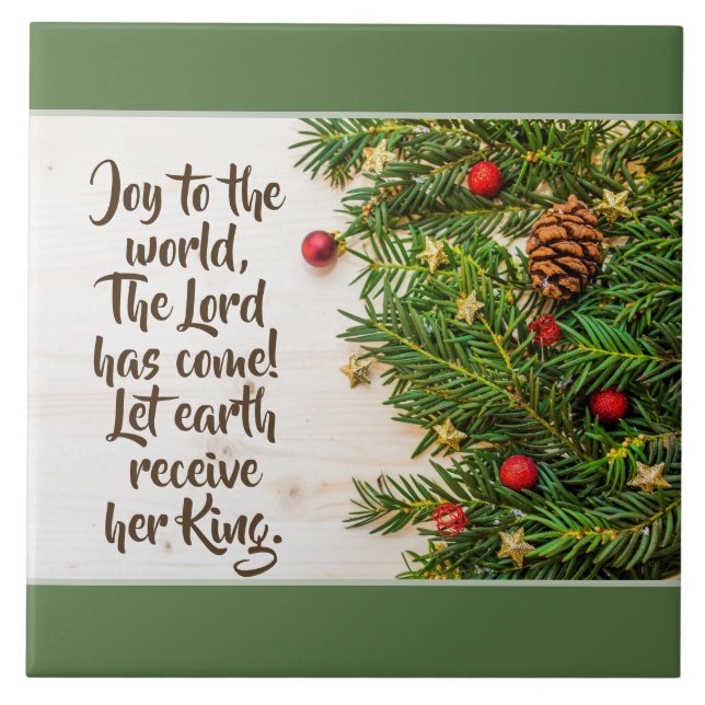 Joy to the World the Lord has Come Christmas Carol Tile (Front)