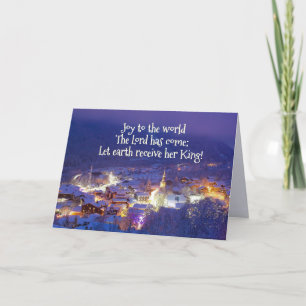 Joy to the World The Lord is Come, Christmas Carol Holiday Card