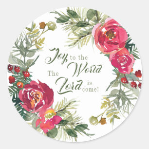 Joy to the World The Lord is Come, Christmas Classic Round Sticker