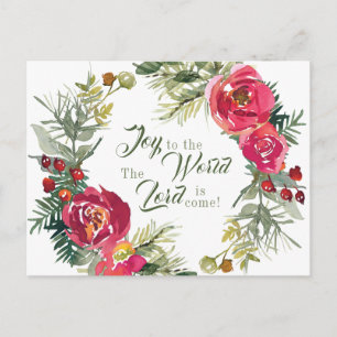 Joy to the World The Lord is Come, Christmas Postcard