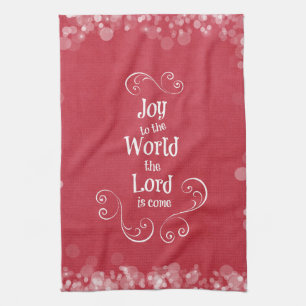 Joy to the World the Lord is Come Tea Towel