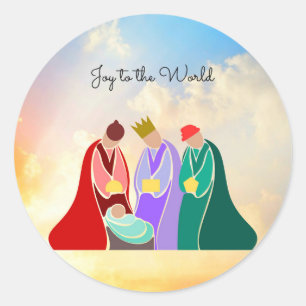 Joy to the World, The Three Wise Men, Classic Round Sticker