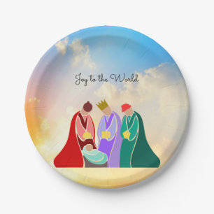 Joy to the World, The Three Wise Men illustration Paper Plate