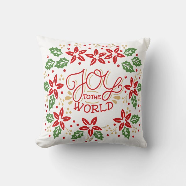 Joy to the World Throw Pillow (Front)