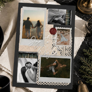 Joy to the World Travel Collage Family Photo Foil Holiday Card