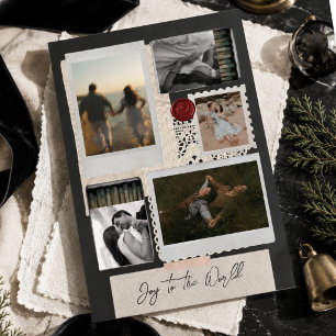 Joy to the World Travel Collage Family Photo Holiday Card