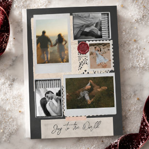 Joy to the World Travel Collage Family Photo Holiday Card