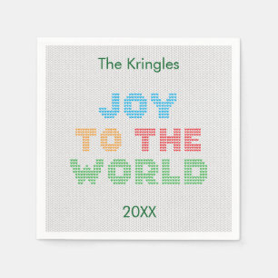Joy To The World Typography Christmas Sweater Napkin